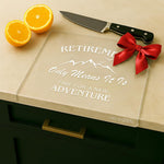Acrylic cutting board with counter lip for kitchen countertop protection