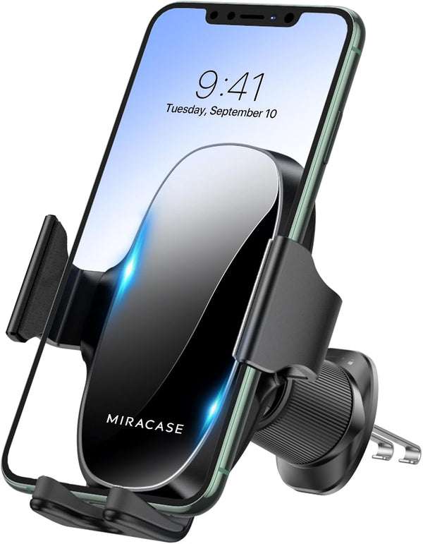 Car Phone Holder with Metal Hook Clip and Air Vent Cell Phone Stand