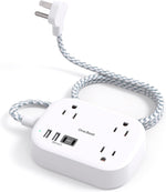 Cruise Essentials 2026,One Beat Travel Power Strip with USB C,Flat Plug Extension Cord with 3 Outlets 4 USB Ports(2 USB C),6 ft Desk Wall Outlet Extender,Non Surge Protector for Cruise,Dorm Room,ETL