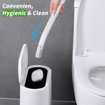 Disposable Toilet Brush - Toilet Bowl Cleaner, Toilet Cleaning Supplies, Toilet Brush with Holder, 14 Refills for Deep Cleaning and Hygienic Bathroom Maintenance