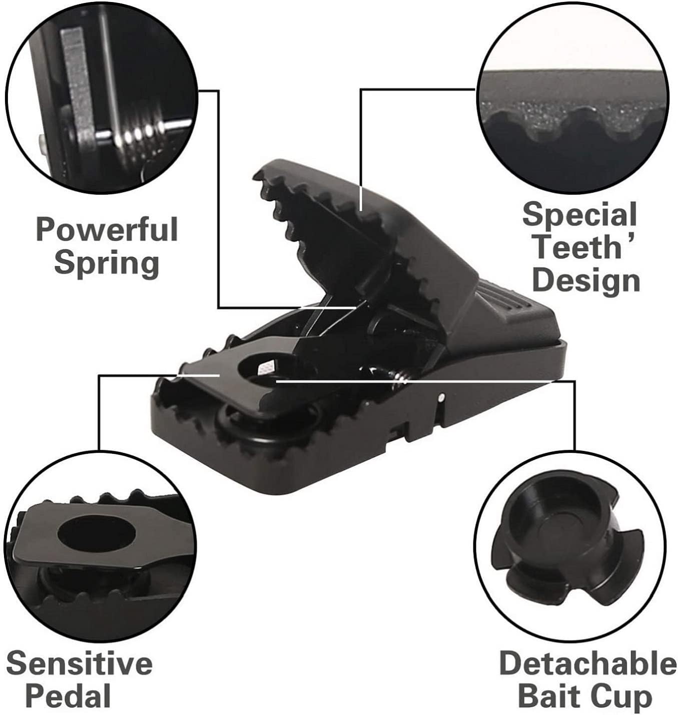 Feeke Mouse Traps, Mice Traps for House, Small Mice Trap Indoor Quick Effective Sanitary Safe Mousetrap Catcher for Family and Pet - 6 Pack, (M01-6Pack)