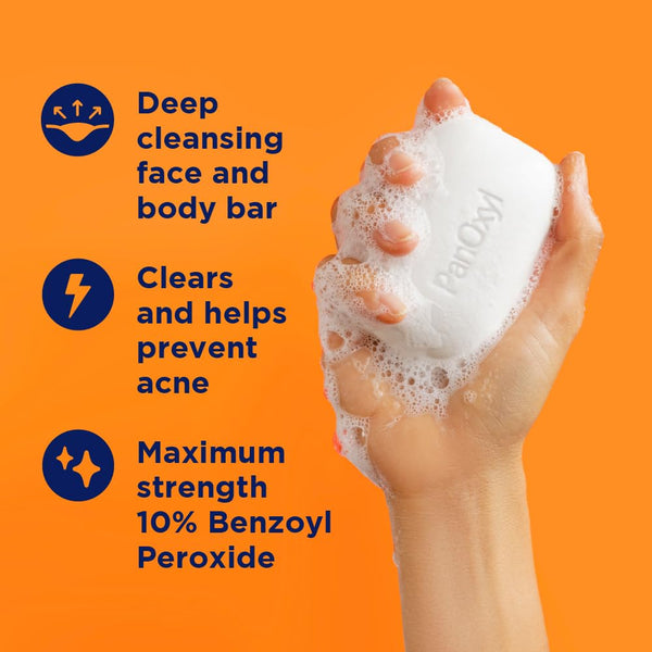 panoxyl acne treatment bar 10 benzoyl peroxide soap-free body wash face chest back 4 oz