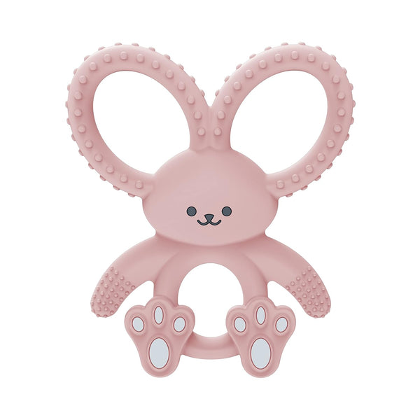 Dr. Brown's soft 100% silicone, BPA free, teething toy for 3m+ babies, pink bunny design