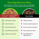 ULTIMATE PET NUTRITION 100% Freeze Dried Raw Veterinarian Formulated Dog Food with Antioxidants Prebiotics and Amino Acids 1 Pound Beef