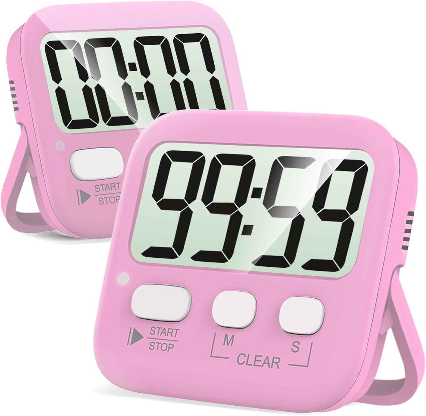 Antonki 2 Pack Digital Timer for Kids, Magnetic Countdown Kitchen Timers for Cooking, Egg, Classroom, Teacher, Exercise, Study, Oven - Battery Included