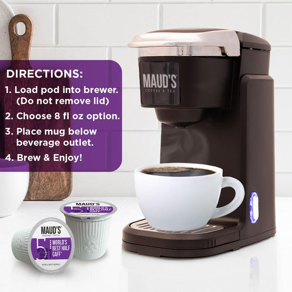 Maud's Half Caff Coffee Pods, 100 ct, Medium Roast Coffee in Single Serve Pods