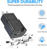 Fast Charging Block for Samsung Galaxy and LG Devices, 2 Pack, Black
