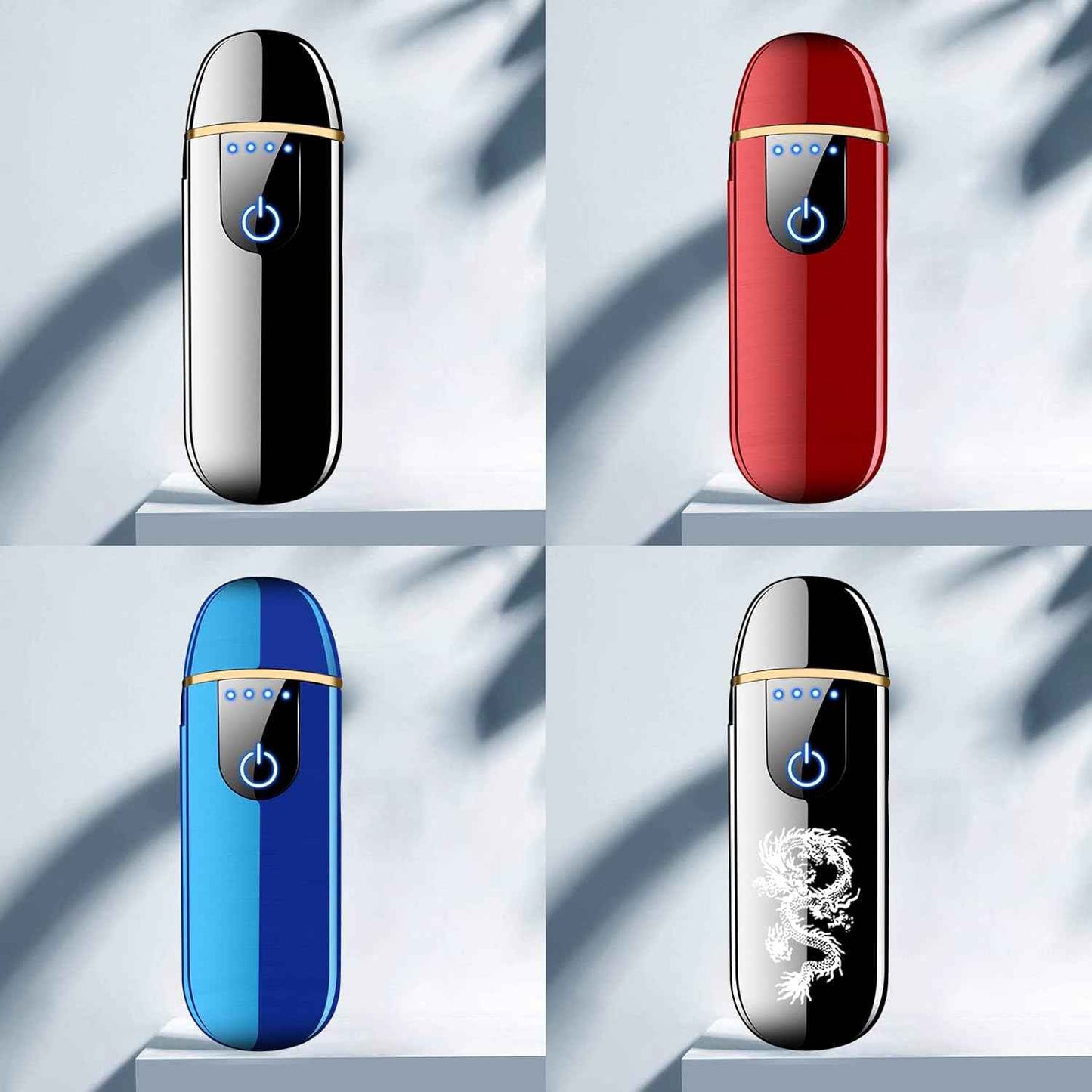 Dragon Smart USB Rechargeable Mini Electric Lighter - Touch Ignition, Windproof, Flameless Plasma Lighter with Battery Indicator