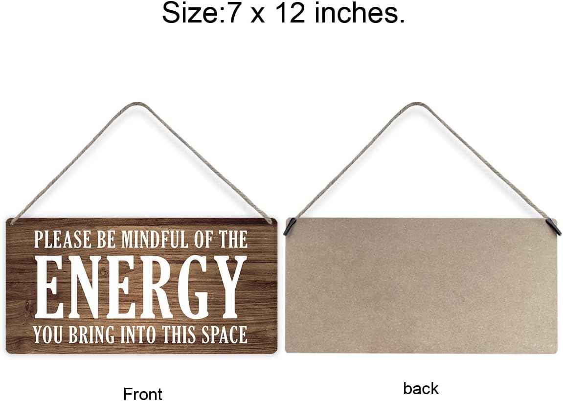 Country Style Wall Decor Be Mindful Quote Wooden Signs Rustic Hanging Wall Plaque Positive Energy Sign Home Decor Present