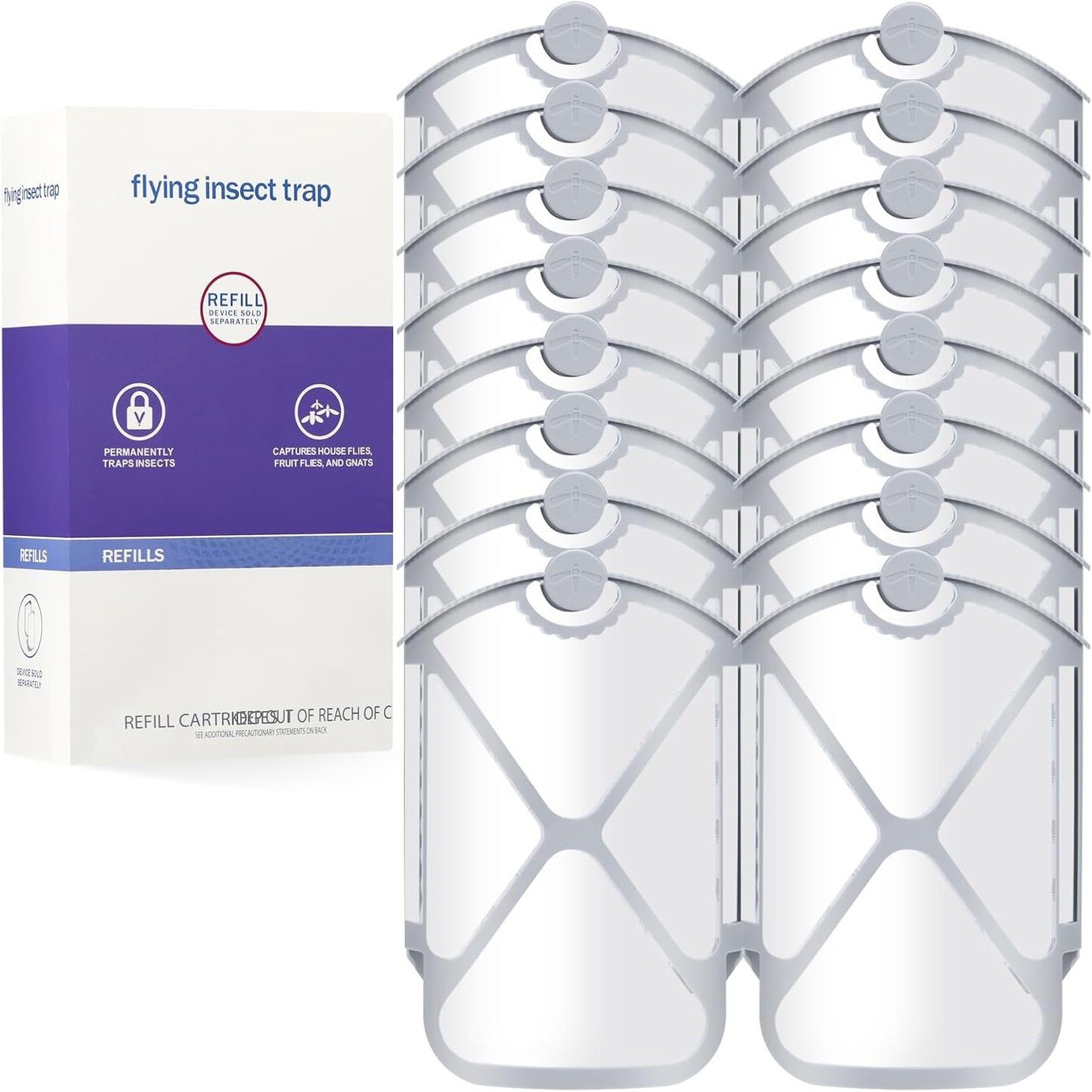 2 Flying Insect Traps & 2 Cartridges - Compatible with ZEVOM364A Refill - Plug in Fruit Fly Trap for Indoor - Bug Catcher for Gnats, House & Fruit Flies - Use in Any Room (2 Device & 2 Cartridges)