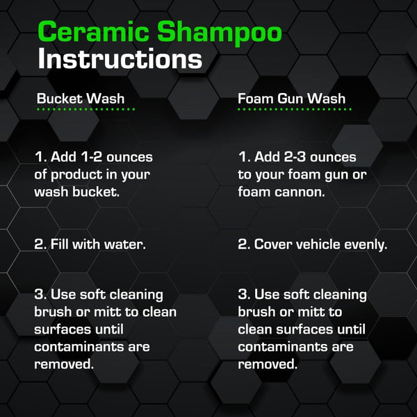 Ceramic Car Shampoo for Slick Car Wash - pH-Balanced Soap with Hydrophobic Protection - Enhances Coatings