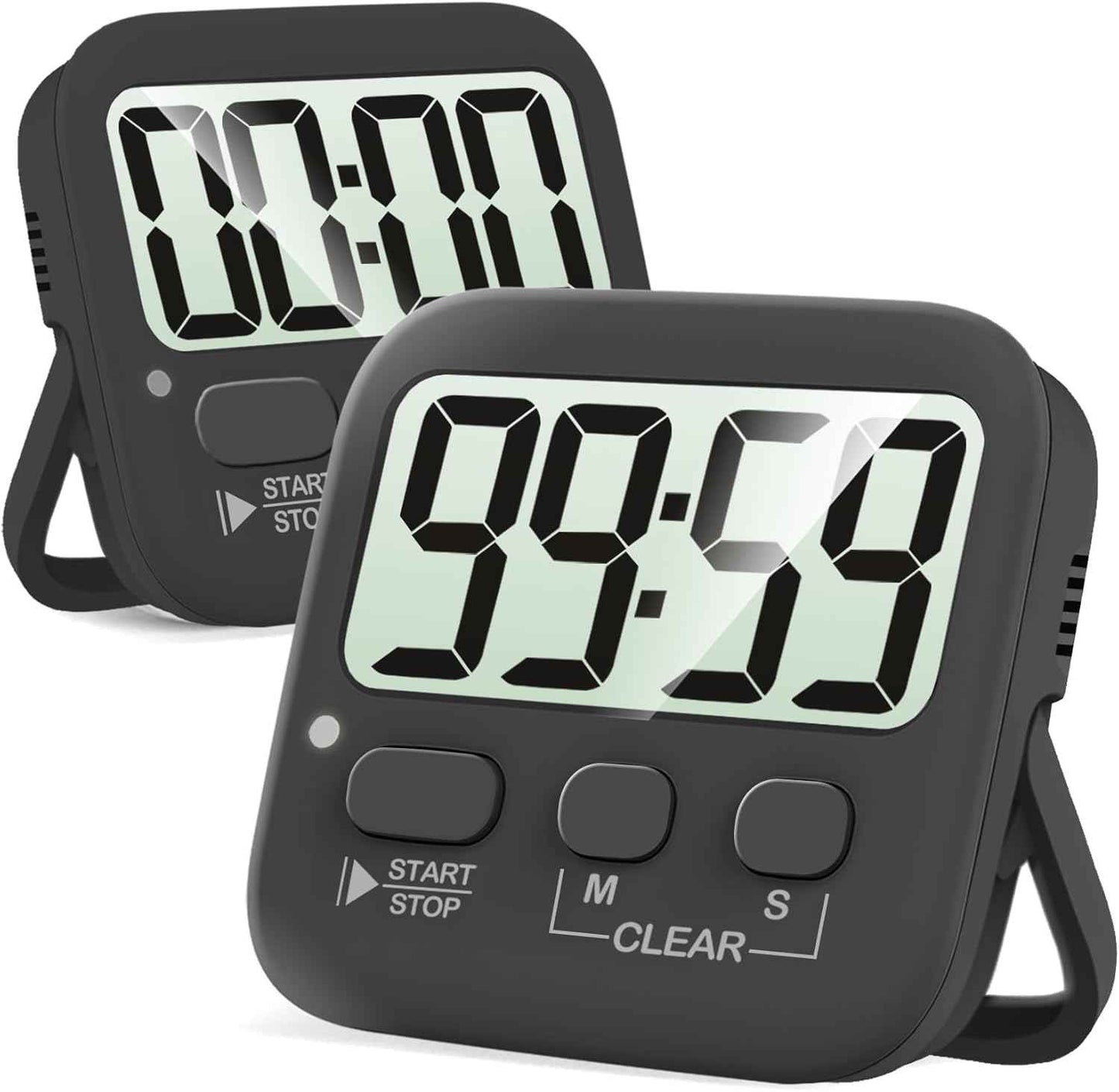 Antonki 2 Pack Digital Timer for Kids, Magnetic Countdown Kitchen Timers for Cooking, Egg, Classroom, Teacher, Exercise, Study, Oven - Battery Included