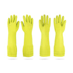 Mamison 2 Pairs Reusable Waterproof Household Dishwashing Cleaning Rubber Gloves, Non-Slip Kitchen Glove (Pink, Medium (Pack of 2))
