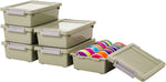 IRIS USA 6 Qt. Craft Storage Bins with Lids, 4-Pack, Made in USA, Stackable Containers