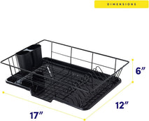 3-piece dish drainer rack set with cutlery holder for kitchen