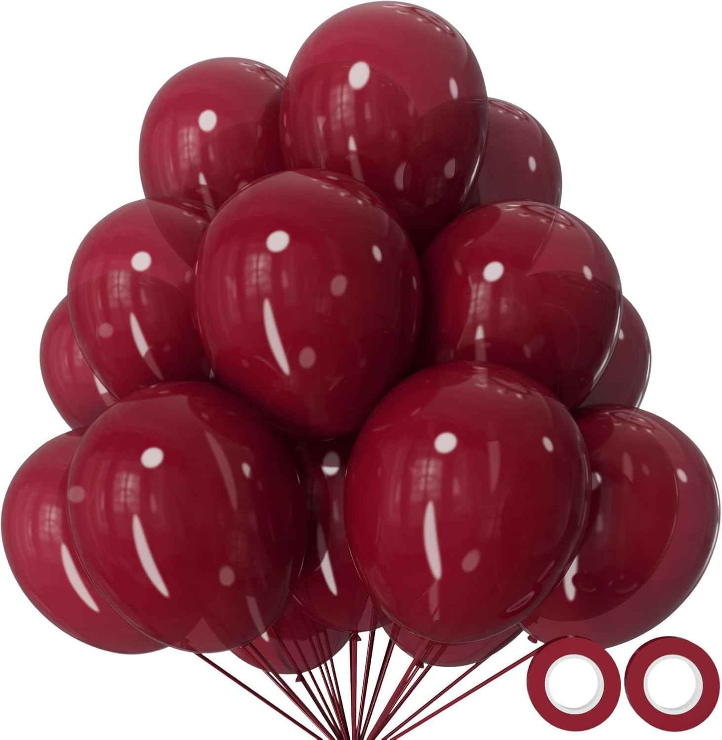 Red Balloon 110pcs, Red Latex Balloons12 inch for Birthday Valentine's Day Wedding(with 2 Ribbons).
