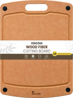 Kikcoin Wood Cutting Board for Kitchen with Non-slip and Juice Groove