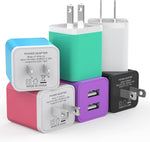 6 Pack USB Wall Charger with Dual USB Ports for iPhone and Samsung