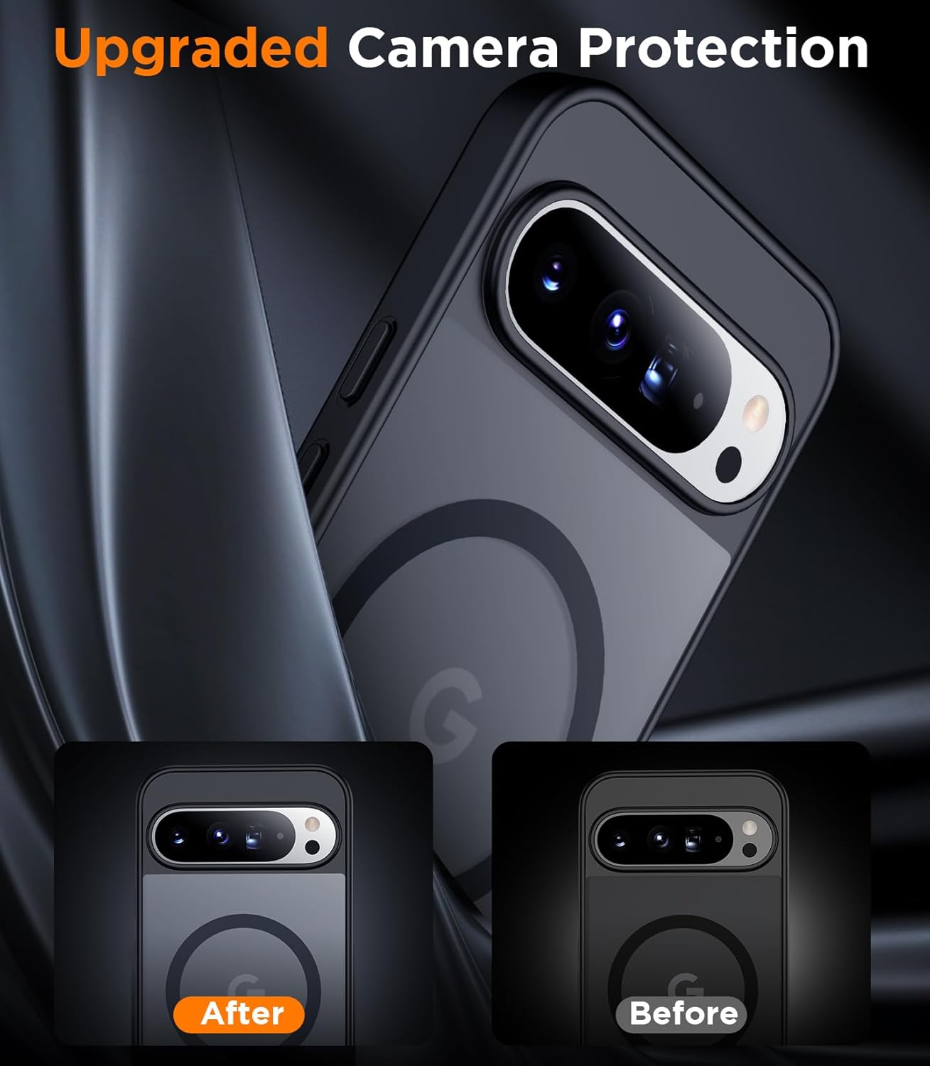 SPIDERCASE Magnetic Case for Google Pixel 10 Pro XL, Military Grade | Slim Translucent Matte | Drop Protection | Shockproof | Anti-Fingerprint | Black