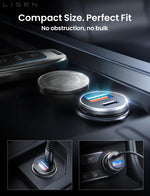 69W Dual Port Car Charger with USB C and USB A Ports