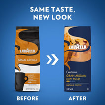 Lavazza Costiera Gran Aroma Light Roast Ground Coffee 12oz Bag, Smooth Aromatic Taste, 100% Arabica, Drip Brewer