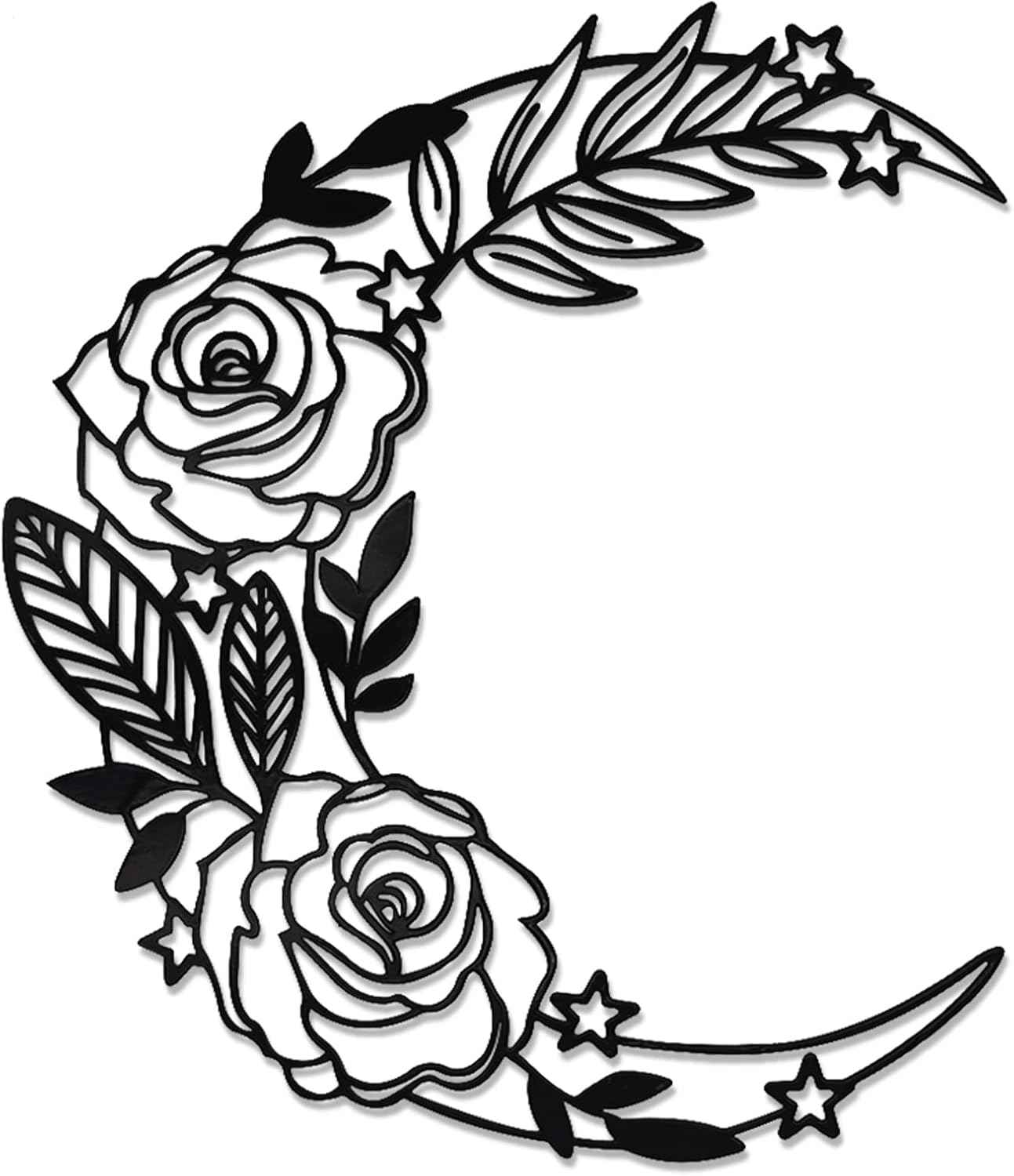 EZ4ENCE Butterfly Decoration Wall Art Boho Home Decor Hanging Appearance Metal Flower for Bedroom Living Room Wall,Black(Medium)