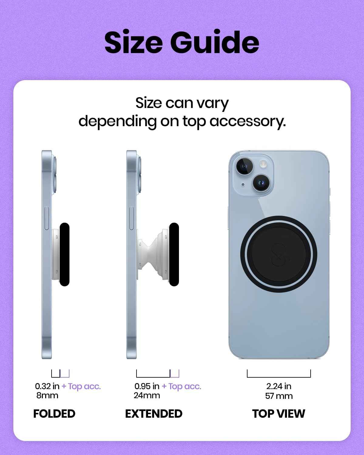 OnTheGrip Compatible with Magsafe Cute Cubic Diamond Heart Shape Design Collapsible Mobile Phone Grip Stand Holder for Smartphone Tablet Cell Phone Accessory (Gold Small)