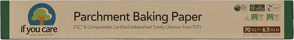 Non-Toxic Unbleached Parchment Paper, 70 sq ft, Silicone Coated, Chlorine-Free, Dishwasher Safe