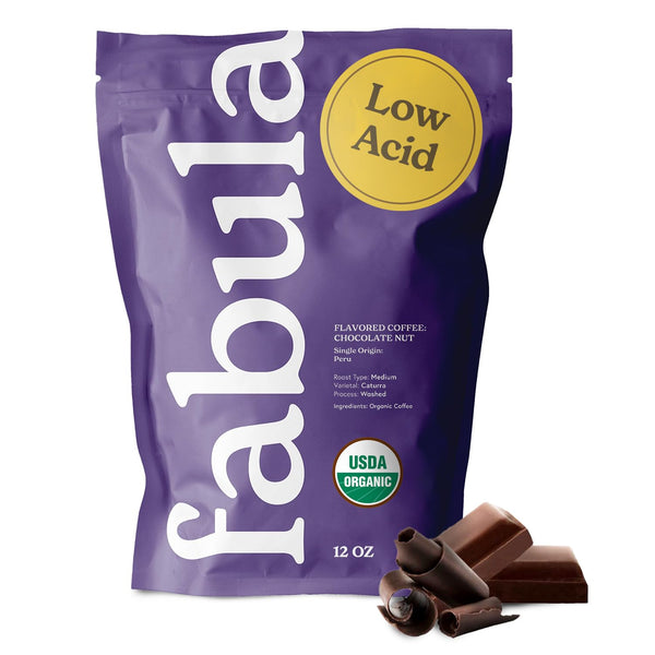 USDA Organic Fabula Low Acid Ground Coffee Medium Roast 12 oz No Molds Mycotoxins Free Single Origin