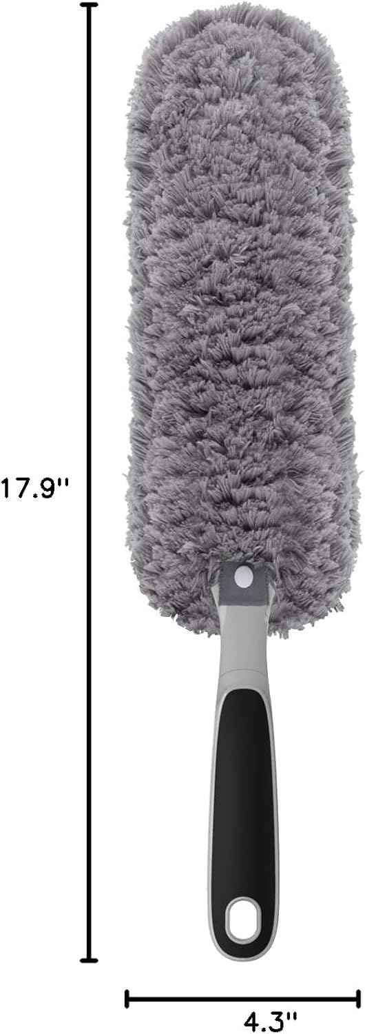 MR.SIGA lint-free microfiber duster for household cleaning, washable, gray, compact and reusable for dusting and polishing