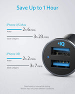 Anker 320 Car Charger, Dual USB 24W with Blue LED for iPhone and Galaxy
