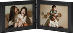 decorUhome double 4x6 picture frame vertical engineered wood bifold photo frame with plexiglass tabletop display black