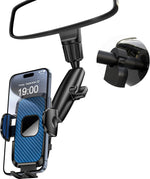 Phone Holders for Your Car, Rear View Mirror Phone Holder, 360° Rotating Car Phone Holder Mount Compatible with All 4"-7" iPhone and Android Cell Phones