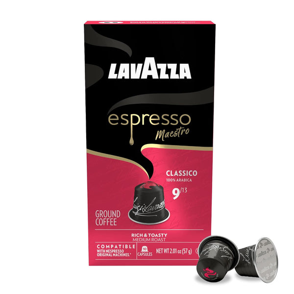 Lavazza Espresso Maestro Classico Aluminum Capsules Compatible with Nespresso Original Machines