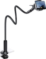 Lamicall Gooseneck Phone Holder Bed - [Nylon Braided] Flexible Arm, 38inch Overall Length, 360 Adjustable Clamp Clip, Overhead Cell Phone Mount Stand for Bed, Desk, 4-7” Cellphone, Gifts