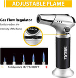 TBTEEK Butane Torch with Safety Lock & Adjustable Flame for Cooking, BBQ, Baking, Brulee, DIY Soldering