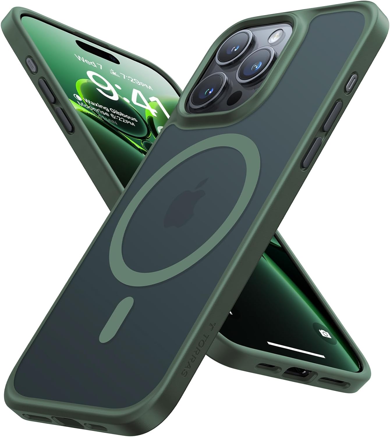 TORRAS for iPhone 17 Pro Case, Shockproof Magnetic [Camera Control][Military-Grade Protective][Fit for MagSafe] Slim Translucent Anti-Fingerprint Phone Case for iPhone 17 Pro 6.3", Deep Blue - Rayz Mart