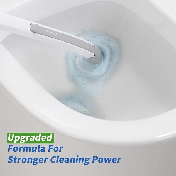 Disposable Toilet Brush - Toilet Bowl Cleaner, Toilet Cleaning Supplies, Toilet Brush with Holder, 14 Refills for Deep Cleaning and Hygienic Bathroom Maintenance