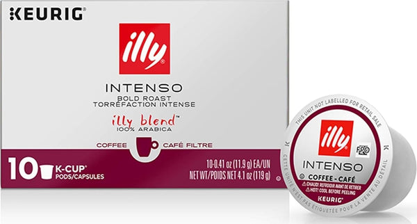 Illy Forte K Cup Coffee Pods, 10 Count, 100% Arabica Beans, Keurig Compatible