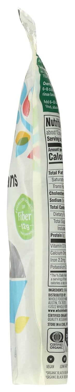 365 by Whole Foods Market Organic Black Beans - 16 Ounces, Low Sodium, High Fiber, and Non-GMO