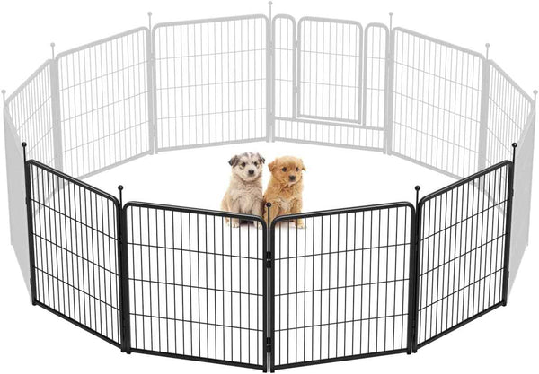 FXW Rollick Unleashed Dog Playpen for Indoor, Yard, RV Camping, 24 inch 8 Panels for Small and Puppy Dogs, Black│Patented
