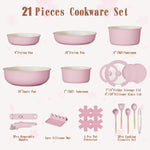 Umite Chef 21-Piece Non-Stick Ceramic Cookware Set with Detachable Handles