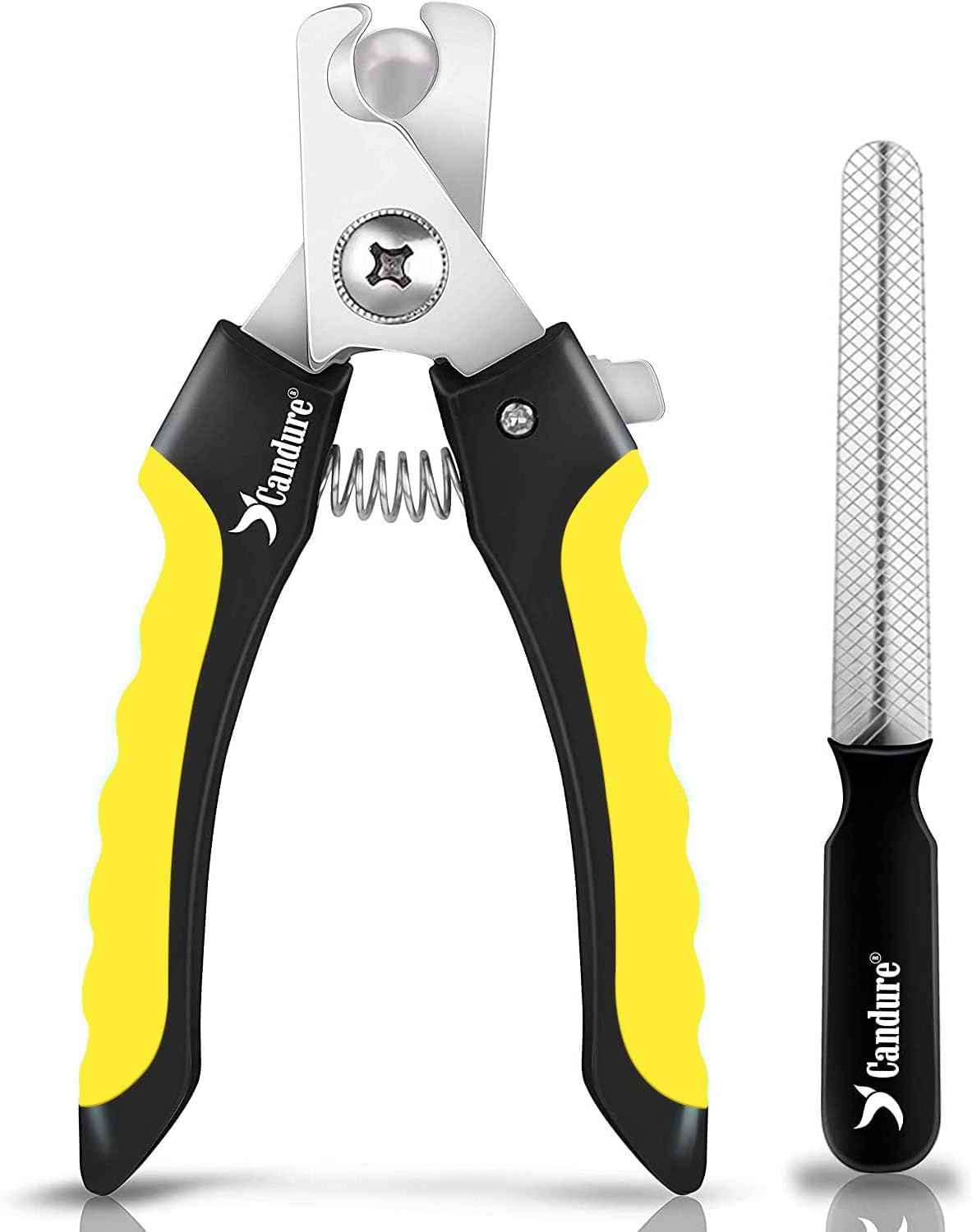 Candure Dog Nail Clippers and Trimmer with Safety Guard to Avoid Over-Cutting Toe Nails Professional Grooming Pet Nail Clipper with Nail File for Small Medium-Large Breeds
