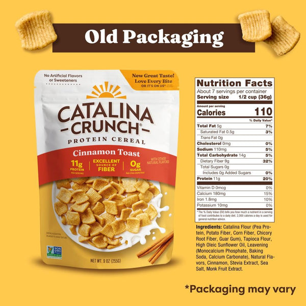 Catalina Crunch Cereal, 9 oz, Gluten Free, Sugar Free, 11g Protein, 6g Fiber