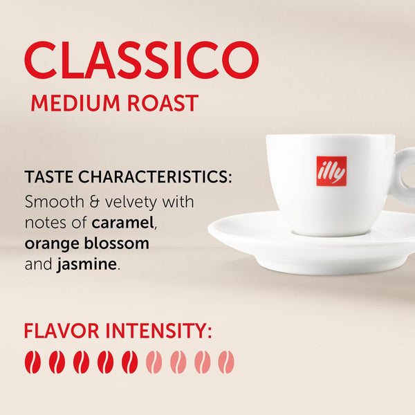 Illy Caffe Medium Roast Espresso Classico Ground Coffee, 8.8 OZ