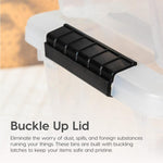 IRIS USA 32 Qt Stackable Plastic Storage Bins with Lids, 4 Pack, Made in USA