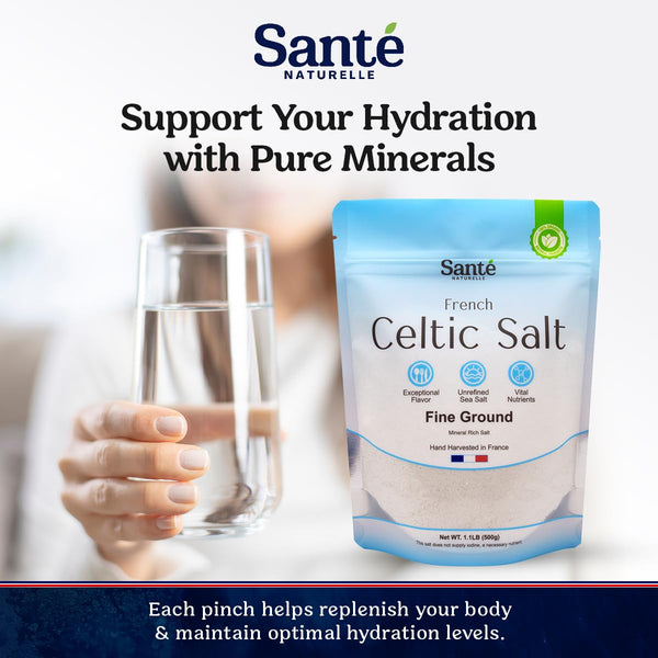 sante naturelle celtic salt 1.1lb french mineral sea salt organic rich in 82+ minerals hand harvested sal celtica
