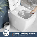 2-pack white durable toilet brush set with holder, nylon bristles for toilet bowl cleaning