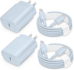25W USB-C Fast Charger Block with C-to-C Cable for Galaxy S24/S23/S22, Pixel 8/7, iPhone 17/16/15