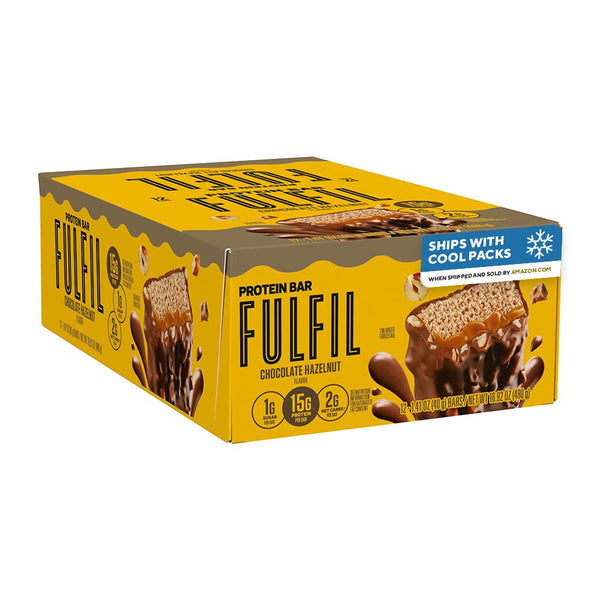 FULFIL Chocolate Salted Caramel Flavored Protein Bars, 12 Count, Gluten Free
